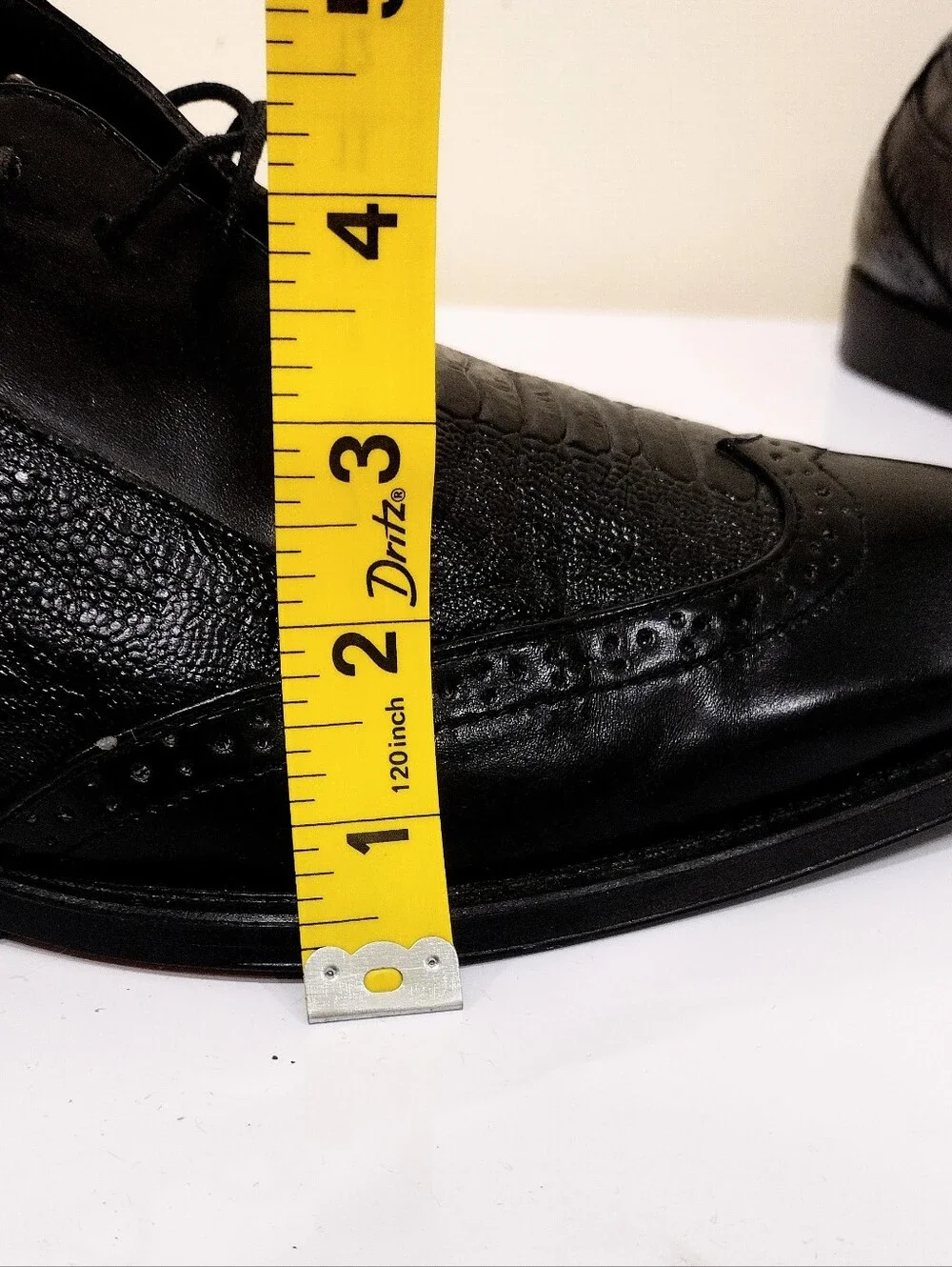 Antonio Cerrelli Sz 12 Men's Black Wingtip Derby Dress Shoes - Classic Lace-Up